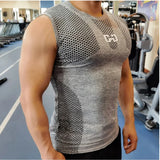 Aidase Men's Quick Dry Running Vest Fitness Tight Sleeveless Tops Gym Compression Tank Tops Workout Muscle Vest aidase-shop