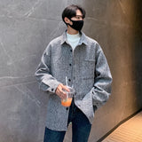 Aidase Autumn Woolen Coat Men Fashion Oversized Vintage Woolen Jacket Men Streetwear Korean Loose Short Woolen Coat Men Plus Size M-5XL aidase-shop