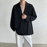 Aidase Korean Oversized Shirt Men Fashion Society Mens Dress Shirt Casual Loose Long Sleeved Shirt Mens Black White Formal Shirts M-XL aidase-shop