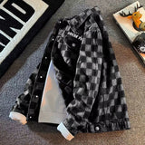 Aidase Men's Denim Jacket Black Striped Autumn Male Jean Coats Button Korean Popular Clothes Big Size Clothing Chic Elegant aidase-shop