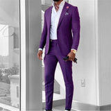 Aidase 2024 New Arrival Men Suits Peak Groom Wedding Suits Black Purple Blazer Jacket Pants 2 Pieces Business Formal Classic Costume aidase-shop