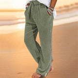 Aidase Vintage Pleated Cotton Linen Pants Spring Summer Men Casual Beach Pants Bohemian Style Fashion Side Zipper Straight Trousers aidase-shop