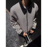 44.69Aidase American Retro Color-blocked Houndstooth Short Coat Men Trendy Spring Autumn Y2K High End Handsome Small Fragrant Apel Jacket aidase-shop