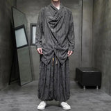 Aidase Men Chinese Style Distressed Hole Long-Sleeved Cloak Autumn Genderless Fashion Irregular Retro Zen Taoist Robe Top Unisex aidase-shop