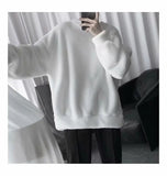 Oversize Sweatshirt Solid Color Lamb Hair O-Neck Long Sleeve Men's Sweatshirt Korean Fashion Loose Hoodies Streetwear Harajuku aidase-shop