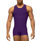 24.97Aidase Men Seamless Undershirts Leotard Wrestling Singlet Elastic Yoga Fitness Bodysuits Underwear Mesh Patchwork One-piece Jumpsuits aidase-shop