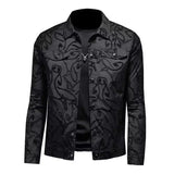 Aidase winter outfits men Luxury Flocking Bomber Jacket Mens 2024 Autumn Business Vintage Casual Slim Jacket Lapel Single Breasted Jacquard Coats Jacket aidase-shop