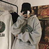 Hip Hop Men Letter Graphic Print Hooded Sweatshirt Oversized Long Sleeve Fleece Hoodies Autumn Korean Fashion Couple Pullovers aidase-shop