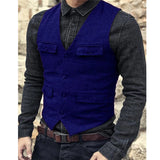 44.28Aidase Men's Suit Vest Brown Burgundy Herringbone Wool Tweed Vintage Steampunk Waistcoat Formal Business Vests for Men Wedding aidase-shop