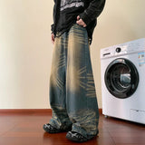 Trendy Hiphop Pants, Men's American Vintage Jeans, Spring Autumn Hip-hop Loose Wide Leg Pants Streetwear Pantalon Homme