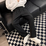 Aidase Mens Suit Trousers British Style Straight Trousers Business Versatile Streetwear Casual Trousers Men'S Clothing 2024 Summer New aidase-shop