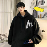 Winter Fleece Thicken American Men's Hoodies Hip Hop Loose Unisex Pullovers Casual Male Streetwear Sweatshirts aidase-shop