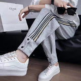 Aidase mens outfits  Man Sweat Pants Hip-hop Wide Leg Baggy Y2k Men's Sweatpants New Items In Flated Slim Korean Style Vintage Casual Trousers