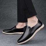 Aidase Shoes Men Slip-On Leather Shoes Casual Shoes Driving Moccasin Non-slip Loafers Men Bule Shoes Luxury Brand High Quality aidase-shop