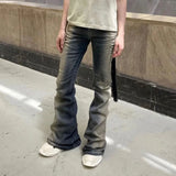 Aidase Niche Men Jeans Wash Gradient Floor Mop Casual Trend Vintage New Korean Fashion Flared Pants  High Street aidase-shop