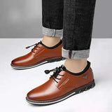 Aidase British Casual Single Shoes Leather Shoes Formal Shoes New Men Shoes Leather Cowhide Leather Shoes Men Comfortable Low-top aidase-shop