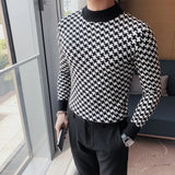 Aidase Brand Clothing Men Autumn Winter High Quality Knitting Sweater/Male Slim Fit Plaid Fashion Pullover Men's Casual Knit Shirt aidase-shop