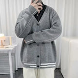 Aidase Striped Cardigans for Men American Vintage Youthful Vitality Knitting Sweater Jumpers Loose Casual Ins Harajuku Gentle Stylish aidase-shop