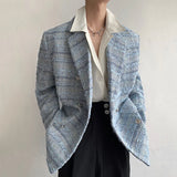 Aidase Double Breasted Men's Coat Loose Thickened Tweed Suit Spring Autumn Casual Korean Fashion Male Blazer aidase-shop