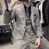 Aidase 6XL 7XL (Jackets+Vest+Pants) Male Korean Blazers Slim Check British Business Suit Men Three Piece Wedding Bridegroom Man Dress aidase-shop