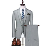 Aidase Jacket Vest Pants New Fashion Boutique Plaid Casual Office Business Men Suit Groom Wedding Dress Tuxedo 3 Pcs Blazers Set aidase-shop