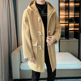 Aidase Button Hooded Men's Winter Long Coat New in Coats and Jackets Male Clothes Man Trench Clothing Woolen Overcoat 2024 aidase-shop