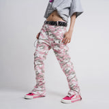 Aidase Fashion Streetwear Pink Camouflage Cargo Pants Hip Hop Multi-pocket Zip Up Trousers Flared Men Y2k Slim Fit Casual Pants Baggy