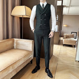 Aidase High Quality Double-Breasted Solid Men Vest Coat Korean Style Business Slim Fit Male Waistcoat Groom Wedding Dress Suit Vests aidase-shop