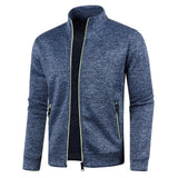 Autumn Winter Men's Zipper Knit Long Sleeves Thin Cashmere Fashion Top Sweater Coat aidase-shop