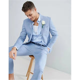 Aidase Light Blue Slim Fit Tailored Suit Men Casual Beach Summer Tuxedo Suit 2 Pieces Set Wedding Mens Suits With Pants Terno Masculino aidase-shop