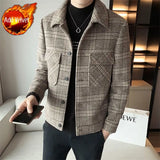 Aidase Male Coats Short Plaid Winter Sales of Men's Wool & Blends Jackets Clothing Fashion New in Vintage Aesthetic Harajuku Deals aidase-shop