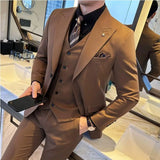 Aidase (Blazer + Vest + Trousers) 2024 New Men Formal Business Solid Suit 3 Pieces Set Italian Style Luxury Wedding Social Party Tuxedo aidase-shop