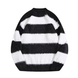 Aidase Autumn Winter Fashion Man Loose Sweater Casual O Neck Long Sleeves Solid Color With Stripes Outwear Sweater Clothing aidase-shop