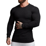 Aidase Men Breathable Knitted Sports Long Sleeved Slim Fit Running T-shirt Autumn Casual Training Bodybuilding Tees aidase-shop