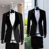 Aidase Modern Men's Suits Tailored Beads 2-Piece Blazer Black Pants Design Lapel Button Customized Plus Size Tuxedo Trajes Para Hombre aidase-shop