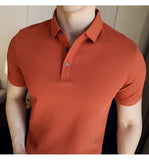 Aidase Summer Thin Cotton T-shirt, Comfortable High-Grade Polo Shirt, Men's Solid Color Short Sleeve Lapel Camel Golf,2024 NEW aidase-shop