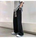 Aidase Summer Ice Silk Pants Men Fashion Oversized Wide Leg Pants Men Japanese Streetwear Hip Hop Loose Pleated Pants Men Trousers aidase-shop