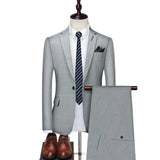 Aidase Jacket Vest Pants New Fashion Boutique Plaid Casual Office Business Men Suit Groom Wedding Dress Tuxedo 3 Pcs Blazers Set aidase-shop