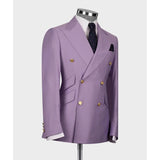 Aidase Elegant Purple Men Suits Double Breasted Peak Lapel Male Clothing Luxury Wedding Groom 2 Piece Jacket Pants Sets Full Set Terno aidase-shop