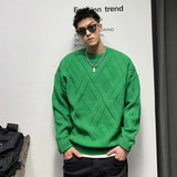 Aidase Pullovers Male Warm Knitwear Fleeced Round Collar Solid Color Men's Knit Sweater Crewneck Korean Reviews Clothes Designer Style