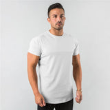 Aidase New Fashion Plain Tops Tees Fitness Mens T Shirt Short Sleeve Muscle Joggers Bodybuilding Tshirt Male Gym Clothes Slim Fit Shirt aidase-shop