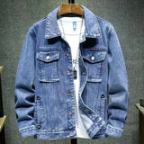 Aidase Male Jean Coats Cargo Biker Men's Denim Jacket Motorcycle Autumn Washed Fashion Low Price Korean Style High Quality Large Size aidase-shop