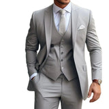 Aidase Luxury Men's Suits Bespoke Grey Costume Homme Slim Fit Formal Wedding Outfits 3 Piece Jacket Pants With Vest Custom Made 2024 aidase-shop