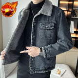 Aidase Coat for Men Plus Size Padded Warm Sherpa Winter 2024 Denim Jackets Man Gray Joker Low Price Worn of Fabric Casual Trendy aidase-shop