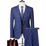 Aidase Plaid Suit Men Blazer Vest Pants Business British Style Wedding Dress Banquet High End Slim Fit Jacket Trousers 3 Piece Set aidase-shop