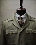 Aidase Traveling Men's Suit Blazer Bow Collar Military Green Single Breasted Buckle  Work Wear Bussiness Wedding Costume Size Color aidase-shop