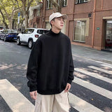 Aidase Sweatshirt Men's Long-sleeved Loose Korean Style Autumn Trend Plus Fleece Turtleneck Jacket Men Clothing aidase-shop