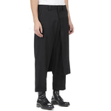 Aidase Men's Fashion Double Layer Skirts Pants New Trend Dark Deconstructed Pleated Trousers Straight Leg Pants Genderless Streetwear aidase-shop