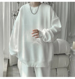 Hoodies Jacquard Sweatshirt Mens White Pullover Streetwear Casual Fashion Clothes Mens Oversized Korean Harajuku T Shirt aidase-shop