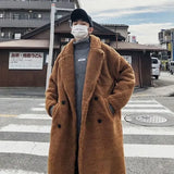 Aidase Lamb Wool Big Thickened Long Coat Men's Winter Particle Wool Large Size Padded Jacket Hong Kong Style Unisex Warm Windbreaker aidase-shop